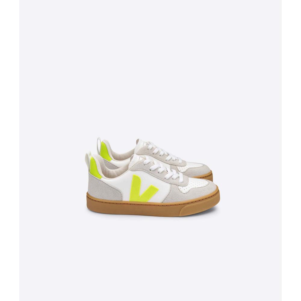 Veja V-10 CWL Kids\' Sneakers White/Mint | CA 852LIS